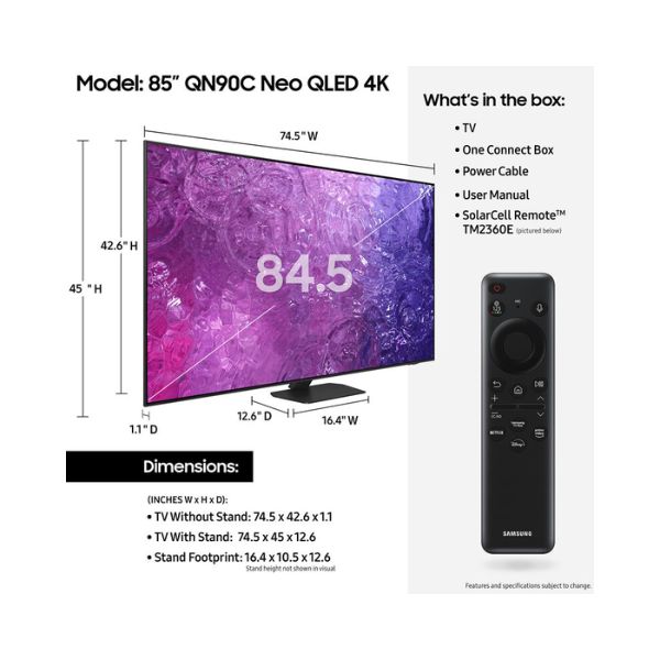 SAMSUNG 85-Inch NEO QLED QN90CAU Series